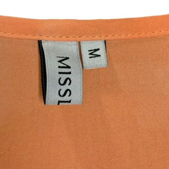 Misslook Women's‎ Top Blouse Shirt Orange Flower Embroidered Boho Tunic Size M - Picture 6 of 8